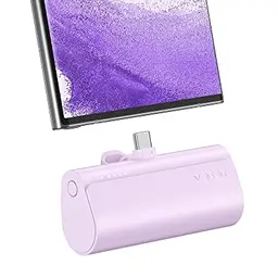 VEGER 5000mAh Power Bank USB C - Kompakte Mini Powerbank für Huawei und Android-Handys (Lila)