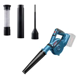 Bosch Professional 18V Akku Gebläse GBL 18V-120 mit 4 Aufsätzen und Staubauffangbehälter (ohne Akku/Ladegerät)
