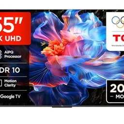 TCL 55 Zoll 4K HDR Smart TV mit Google TV, Dolby Audio & Alexa-Kompatibilität
