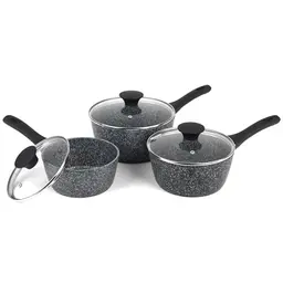 Salter Megastone 3-teiliges Kochtopf-Set mit Deckeln, Antihaftbeschichtung, geschmiedetes Aluminium, 16/18/20 cm