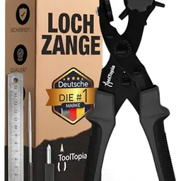 Lochzange für Leder | Komplettset mit Komforthebel – Für Gürtel, Papier und Stoff