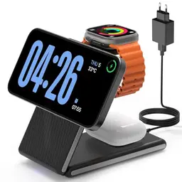 CIYOYO 3-in-1 Kabellose Ladestation für iPhone, Apple Watch und AirPods mit Adapter