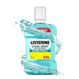 Listerine Cool Mint Mundwasser 1000 ml – antibakterielle Mundspülung mit Minzgeschmack gegen Zahnbelag und Mundgeruch