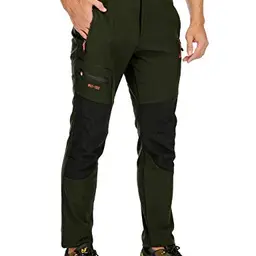 DAFENP Herren Wanderhose Winter Outdoorhose Wasserdicht & Winddicht - Army Green, Größe L