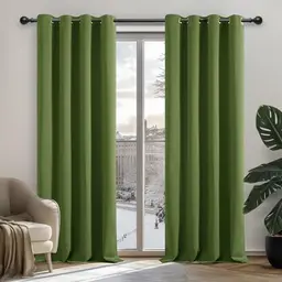 Deconovo Verdunkelungsvorhänge Kälteschutz 214x107 cm, Apfelgrün, 2er Set