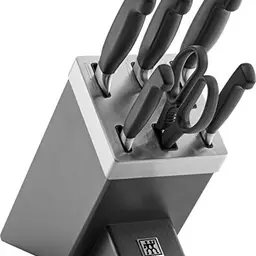 ZWILLING Vier Sterne Selbstschärfender Messerblock, 7-teilig, Grau