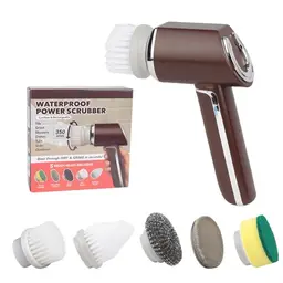 Elektrische 5-in-1 Reinigungsbürste für Bad & Oberfläche, kabellos, mit Drehfunktion, ideal zum Putzen und Reinigen