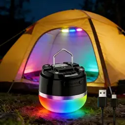 Wasserdichte LED Campinglampe mit 8000 mAh, 13 Helligkeiten, Magnet & USB-Aufladung, ideal für Wandern & Notfälle