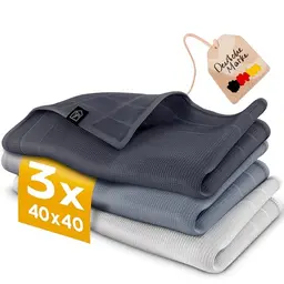 Homety Mikrofasertücher 40x40, streifenfreie Putztücher im 3er Set