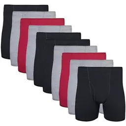 Gildan Herren Boxershorts im 10er-Pack, schwarz/granat/graphit, mittlere Größe