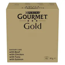 Gourmet Gold Raffiniertes Katzenfutter, Sorten-Mix, 96 x 85g