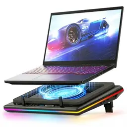 llano RGB Gaming Laptop Kühler mit stufenloser Touch-Bedienung & 3 USB A Ports, für 15-19'' Notebooks