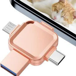 Yueflue 256GB USB Stick für iPhone - Speicher für Fotos und Videos, kompatibel mit iOS, USB, Typ C und Micro-Anschluss