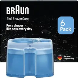 Braun 3-in-1 ShaverCare Reinigungskartuschen, Scherkopfreiniger, 6er Pack