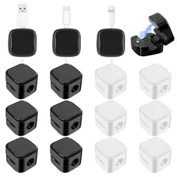 Hautllaif Magnetische Kabelhalter, 12 Stück, Verstellbare Kabelclips, Selbstklebend für Schreibtisch und Nachttisch, Schwarz und Weiß