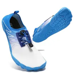 STQ Herren Badeschuhe - Wasserschuhe für Damen und Herren - Strandschuhe Aqua in Blau, EU46