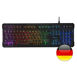 Mars Gaming MK218DE RGB Gaming Tastatur - 9 Lichteffekte, Antighosting, Schwarz