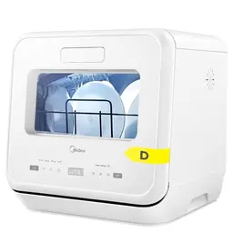 Midea Mini Geschirrspüler, Freistehend, 6 Programme, Touch Control, Ideal für Wohnungen und Camping
