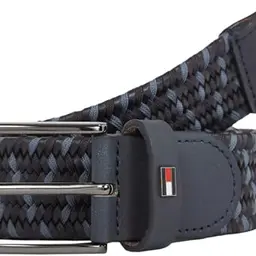 Tommy Hilfiger Herren Gürtel ADAN NEW ELASTIC 3.5, Blau (Space Blue), Größe 85