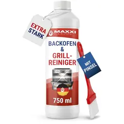 Maxxi Clean Backofen- & Grillreiniger 750ml + Pinsel, extrastarker Fettlöser, entfernt Verkrustungen ohne Schrubben, Made in Germany