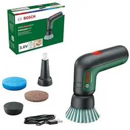 Bosch Akku Reinigungsbürste UniversalBrush mit 3,6-V-Akku und 4 Aufsätzen, Grün