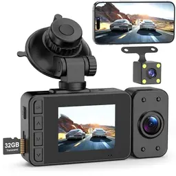 Kabellose Dashcam für Auto - Vorder- und Rückkamera mit 1080P WiFi, Nachtsicht und G-Sensor