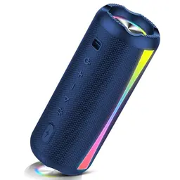 Bluetooth Lautsprecher, tragbar, IPX7 wasserdicht, 20W Stereo, RGB Licht, TWS, ideal für Reisen, Sport & Party – Blau