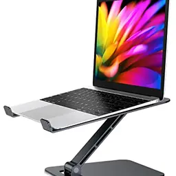Babacom Höhenverstellbarer Laptopständer aus Aluminium, Faltbar und Ergonomisch für 10-16" Laptops (Schwarz)