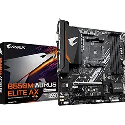 GIGABYTE B550M AORUS Elite AX Mainboard für AMD Ryzen 5000, Wi-Fi 6E, 1GbE LAN, PCIe 4.0, DDR4 bis 4733 MHz