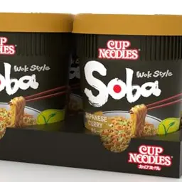 Nissin Cup Noodles Soba - Japanese Curry, 8er Pack, Wok Style Instant-Nudeln, vegetarisch (8 x 90 g)