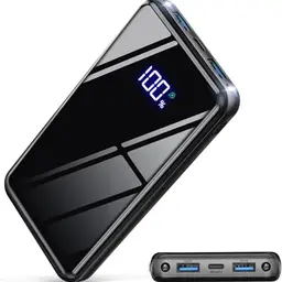 Power Bank 20000mAh mit Schnellladefunktion, Tragbarer Akku für iPhone 16 Pro Max & Galaxy S25, Ideal für Reisen und Camping