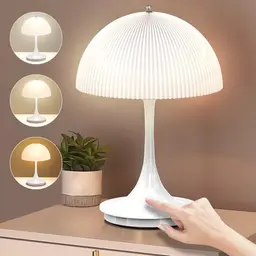 Onherm Kabellose Tischlampe - Dimmbar in 3 Farbmodi, Wiederaufladbare Nachtlampe für Innen und Außen, Ideal für Restaurant, Schlafzimmer, Camping
