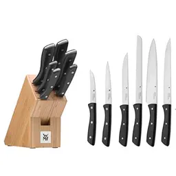 WMF 7-teiliges Messerblock-Set mit 6 Küchenmessern aus Spezialklingenstahl