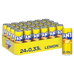 Fanta Lemon - spritzig-fruchtiges Zitronen-Softgetränk in 24 Einwegdosen (330 ml)
