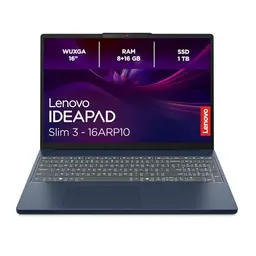 Lenovo IdeaPad Slim 3 16" Laptop mit AMD Ryzen 5, 24GB RAM, 1TB SSD, Windows 11 in Cosmic Blau