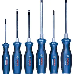 Bosch Professional 6-teiliges Schraubendreher Set (Kreuz- und Schlitzschraubenzieher)