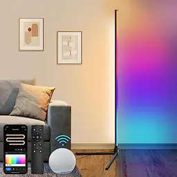 Fortand LED Ecklampe, Dimmbar Stehlampe für Wohnzimmer & Schlafzimmer, Smart und kompatibel mit Alexa/Google Home, 155CM