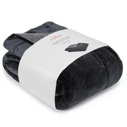 s.Oliver Doublesoft Kuscheldecke 150x200 - kuschelig und warm, dunkelgrau