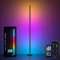 MIWATT RGBWW LED Eckstehlampe mit App Steuerung – Einstellbare Musik-Synchronisation für Restaurant, Café und Garten