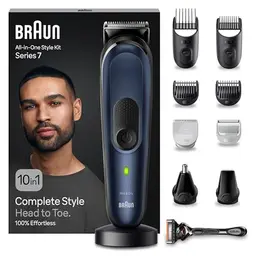Braun 10-in-1 Bartpflege Set mit Trimmer und Nasenhaartrimmer, wasserdicht, 100 Min. kabellose Laufzeit