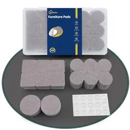 Shinfly Filzgleiter selbstklebend, 100 Stück für Stühle und Möbel, grau, 5 mm dick