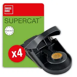 SWISSINNO Mausefalle SuperCat - Effizient und wiederverwendbar mit Erdnussbutter-Köder - 4 Fallen