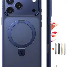 TORRAS Ostand Q1 Guardian Hülle für iPhone 17 Pro – Schlankes, kratzfestes Case mit stabilem Ständer und erstklassiger Magnetkraft – Blau