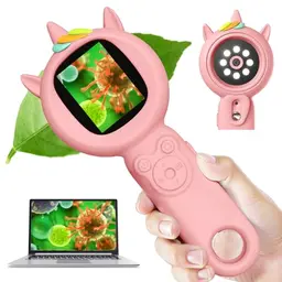 Acoath Mikroskop für Kinder - Digitales Mikroskop mit 2,0-Zoll-Bildschirm und 8 LEDs für Abenteuer