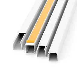 Selbstklebender Kabelkanal Weiß 1m - 10 Stück, 12x12mm, für Wandmontage