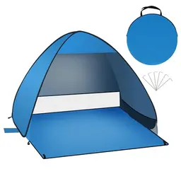 Laneetal Strandmuschel Pop Up mit UV Schutz für 2-3 Personen - Tragbares Strandzelt (Blau)