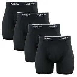 YUSHOW 4er Pack Herren Boxershorts - Klassische Atmungsaktive Unterwäsche