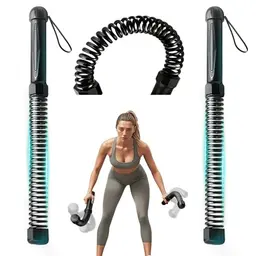 Battle Ropes 2 Stück, Tragbares Fitness Equipment für Zuhause und Fitnessstudio, Anti-Rutsch Griff, Innen & Außen, Schwarz