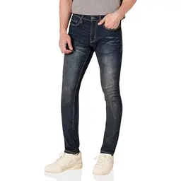 Amazon Essentials Herren Stretchjeans, Skinny-Passform, Dunkle Waschung, Größe 38W / 34L