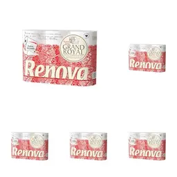 Renova Grand Royal Toilettenpapier 4-lagig – 6 Rollen, Packung mit 5